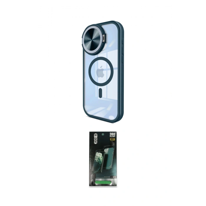 MARSİLYAN™- iPhone 15 Pro Max Kılıf Kıvılcım Modern Koleksiyonu - Şeffaf 360 Full Body Arka Koruyucu