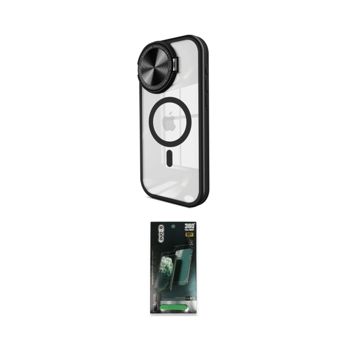 MARSİLYAN™- iPhone 15 Pro Max Kılıf Kıvılcım Modern Koleksiyonu - Şeffaf 360 Full Body Arka Koruyucu