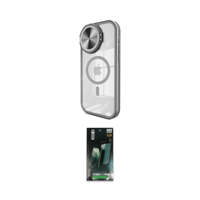 MARSİLYAN™- iPhone 15 Pro Max Kılıf Kıvılcım Modern Koleksiyonu - Şeffaf 360 Full Body Arka Koruyucu