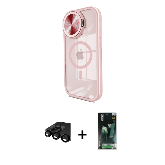 MARSİLYAN™- iPhone 15 Pro Max Kılıf Kıvılcım Modern Koleksiyonu - Siyah 360 Mat Full Body Arka Koruyucu + Raze Metal Kamera Lens - SH