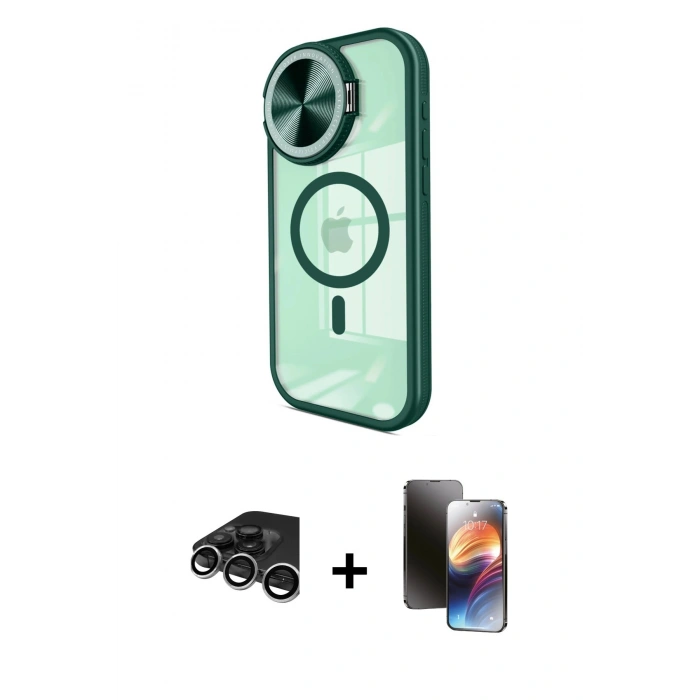 MARSİLYAN™- iPhone 15 Pro Max Kılıf Kıvılcım Modern Koleksiyonu - Siyah 3D Antistatik Mat Seramik Nano Ekran Koruyucu + Raze Metal Kamera Lens - GS