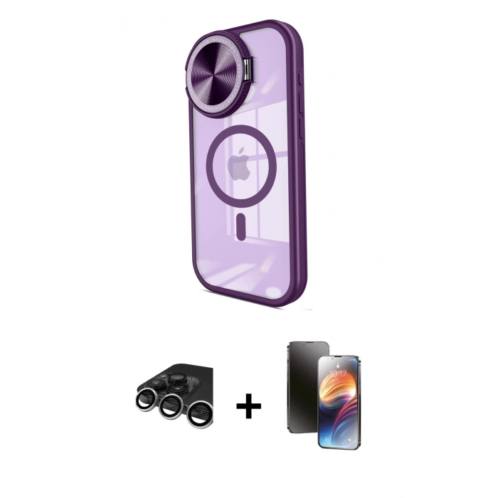 MARSİLYAN™- iPhone 15 Pro Max Kılıf Kıvılcım Modern Koleksiyonu - Siyah 3D Antistatik Mat Seramik Nano Ekran Koruyucu + Raze Metal Kamera Lens - GS