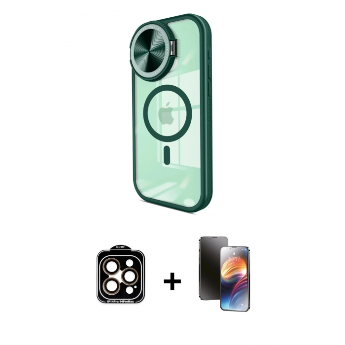 MARSİLYAN™- iPhone 15 Pro Max Kılıf Kıvılcım Modern Koleksiyonu - Siyah 3D Antistatik Mat Seramik Nano Ekran Koruyucu + PVD Metal Kamera Lens - TU