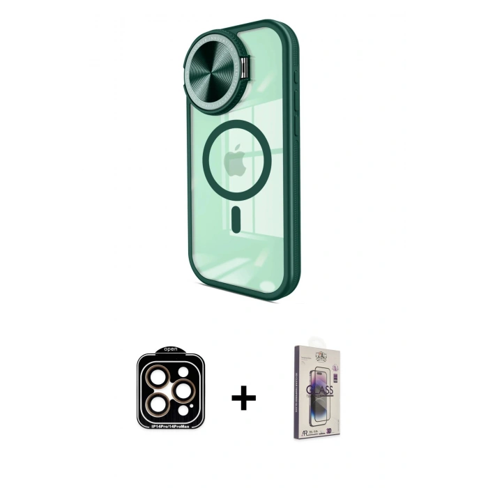 MARSİLYAN™- iPhone 15 Pro Max Kılıf Kıvılcım Modern Koleksiyonu - Siyah Bilvis 3D Cam Ekran Koruyucu + PVD Metal Kamera Lens - TU