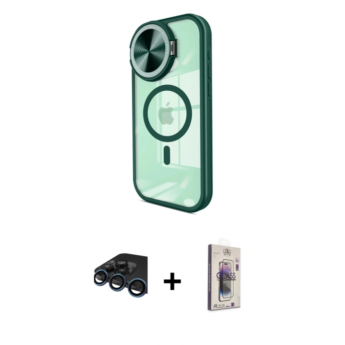 MARSİLYAN™- iPhone 15 Pro Max Kılıf Kıvılcım Modern Koleksiyonu - Siyah Bilvis 3D Cam Ekran Koruyucu + Raze Metal Kamera Lens - LT