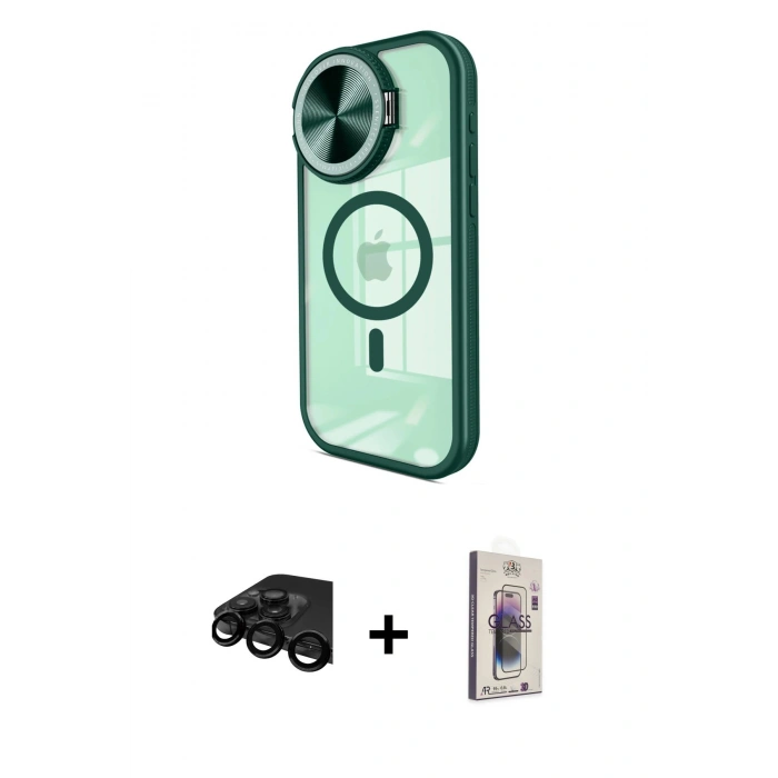 MARSİLYAN™- iPhone 15 Pro Max Kılıf Kıvılcım Modern Koleksiyonu - Siyah Bilvis 3D Cam Ekran Koruyucu + Raze Metal Kamera Lens - SH