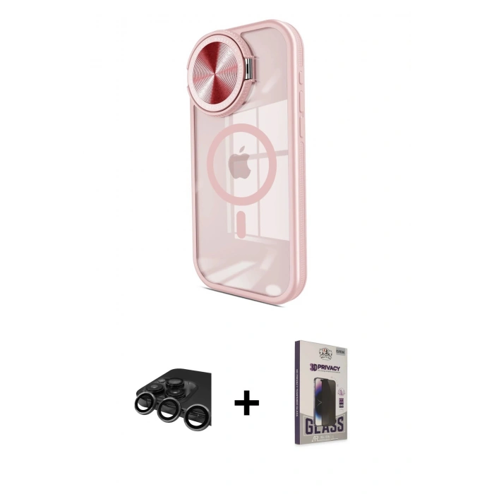 MARSİLYAN™- iPhone 15 Pro Max Kılıf Kıvılcım Modern Koleksiyonu - Siyah Bilvis Hayalet Cam Ekran Koruyucu + Raze Metal Kamera Lens - TMGI