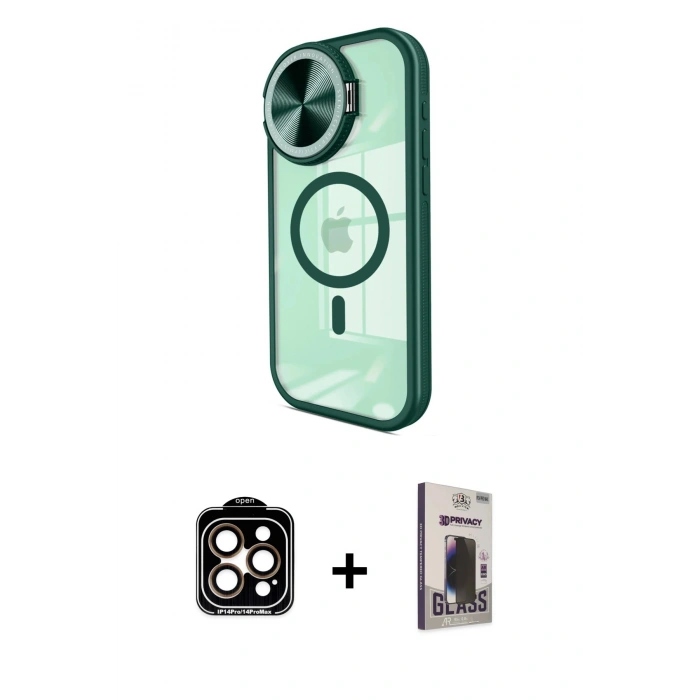 MARSİLYAN™- iPhone 15 Pro Max Kılıf Kıvılcım Modern Koleksiyonu - Siyah Bilvis Hayalet Cam Ekran Koruyucu + PVD Metal Kamera Lens - TU