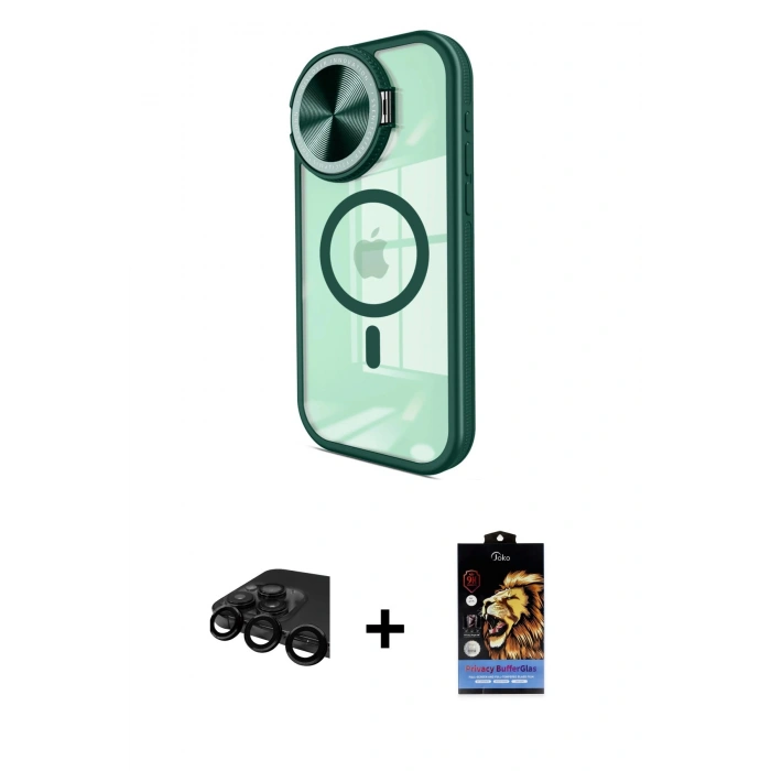 MARSİLYAN™- iPhone 15 Pro Max Kılıf Kıvılcım Modern Koleksiyonu - Siyah Buffer Hayalet Cam Ekran Koruyucu + Siyah Raze Metal Kamera Lens