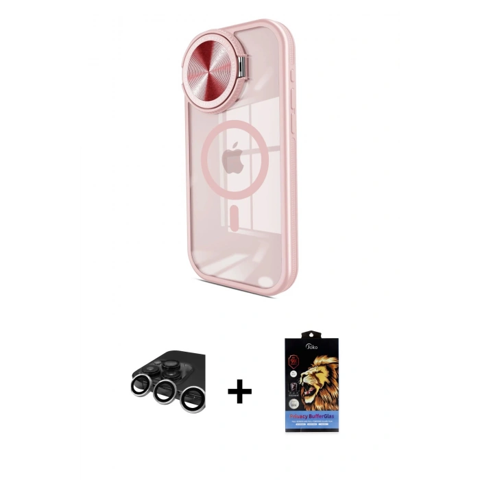 MARSİLYAN™- iPhone 15 Pro Max Kılıf Kıvılcım Modern Koleksiyonu - Siyah Buffer Hayalet Cam Ekran Koruyucu + Raze Metal Kamera Lens - GS