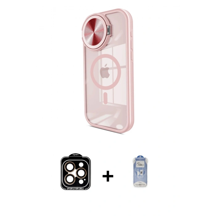 MARSİLYAN™- iPhone 15 Pro Max Kılıf Kıvılcım Modern Koleksiyonu - Siyah Joko Magic 5D Cam + PVD Metal Kamera Lens - TU