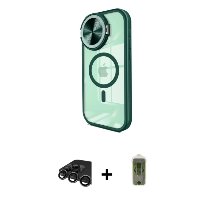 MARSİLYAN™- iPhone 15 Pro Max Kılıf Kıvılcım Modern Koleksiyonu - Siyah Joko Magic 5D Hayalet Cam + Titanyum Gri Raze Metal Kamera Lens