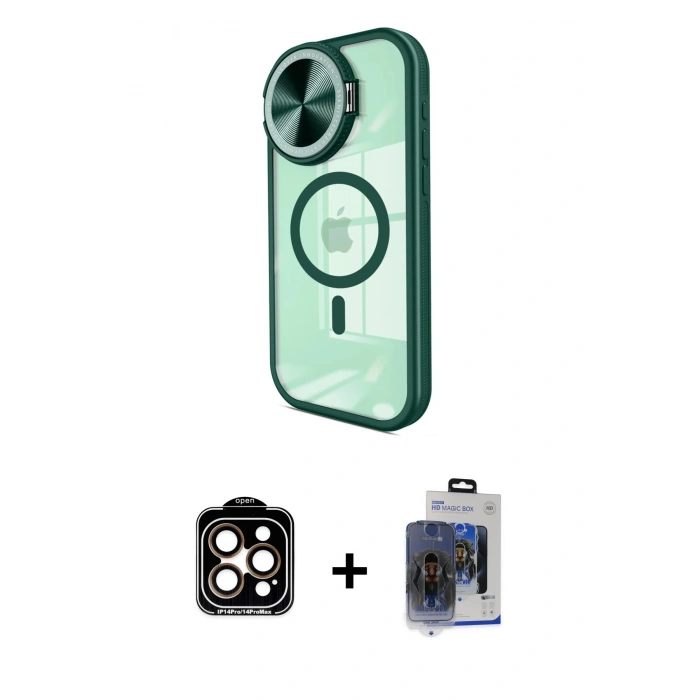 MARSİLYAN™- iPhone 15 Pro Max Kılıf Kıvılcım Modern Koleksiyonu - Siyah Vanessa Magic Cam + PVD Metal Kamera Lens - TU