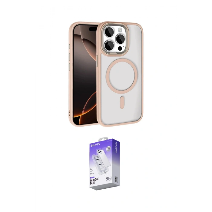 MARSİLYAN™- iPhone 15 Pro Max Kılıf Kıvılcım Prime - Siyah Bilvis 5in1 3D Magic Cam Ekran Koruyucu