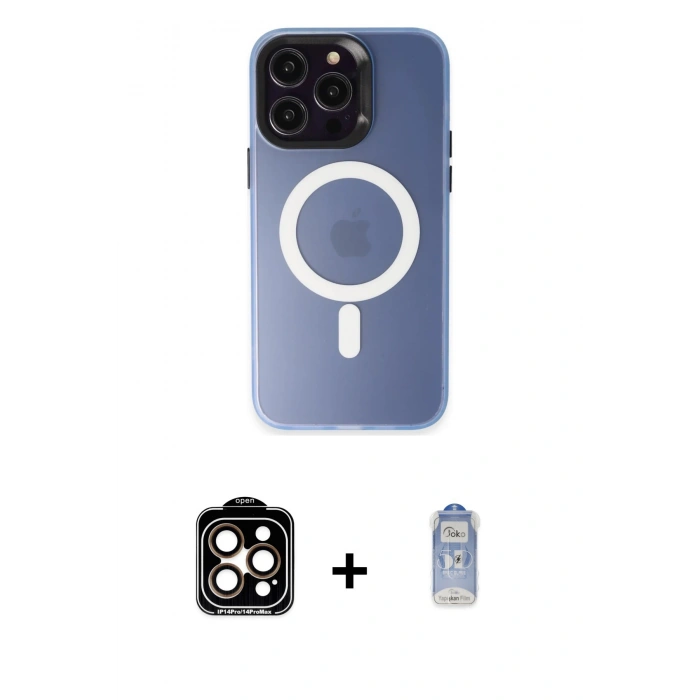 MARSİLYAN™- iPhone 15 Pro Max Kılıf Kozmos Çizgi Prime - Siyah Joko Magic 5D Cam + PVD Metal Kamera Lens - TU