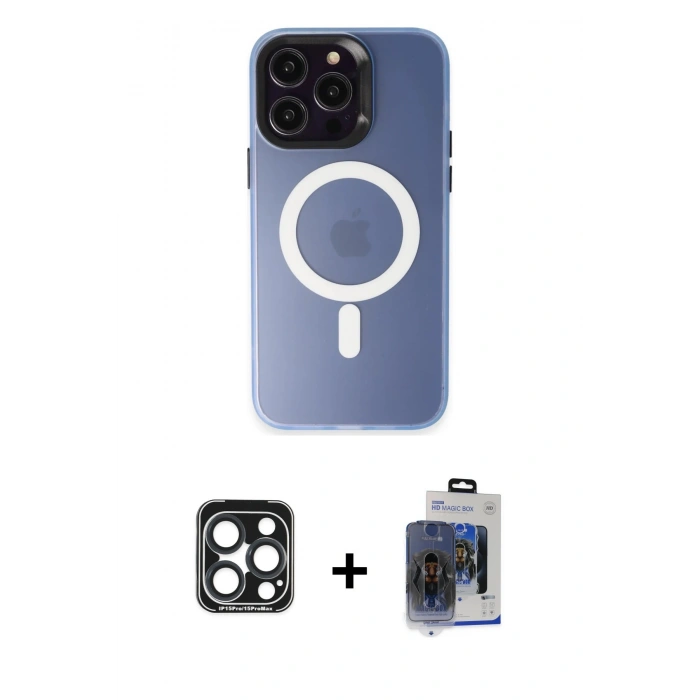 MARSİLYAN™- iPhone 15 Pro Max Kılıf Kozmos Çizgi Prime - Siyah Vanessa Magic Cam + PVD Metal Kamera Lens - LT