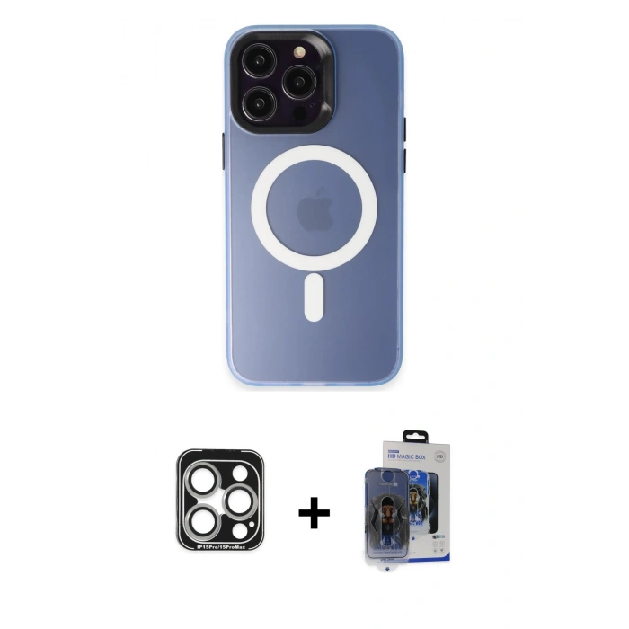 MARSİLYAN™- iPhone 15 Pro Max Kılıf Kozmos Çizgi Prime - Siyah Vanessa Magic Cam + PVD Metal Kamera Lens - GS