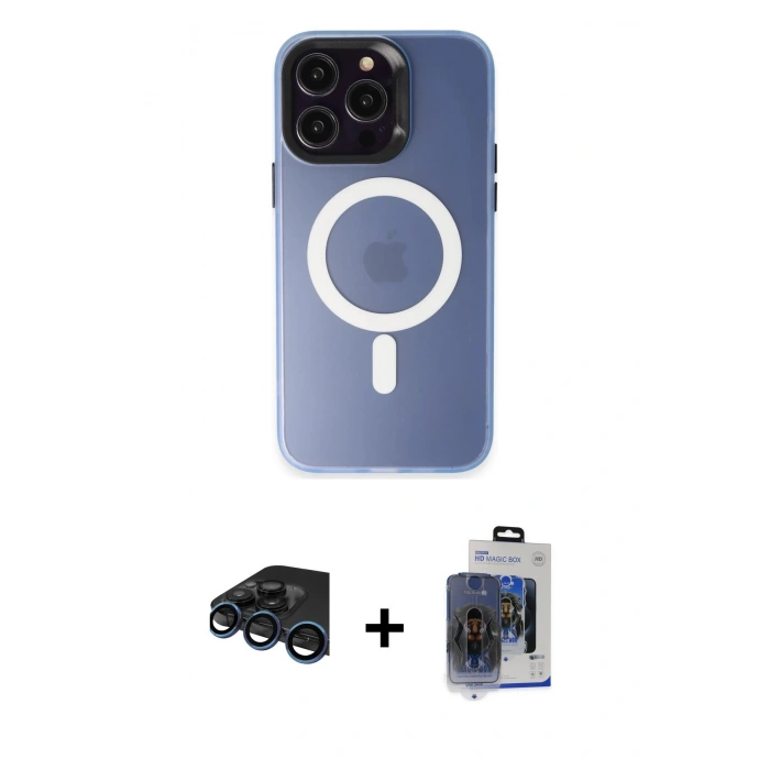 MARSİLYAN™- iPhone 15 Pro Max Kılıf Kozmos Çizgi Prime - Siyah Vanessa Magic Cam + Raze Metal Kamera Lens - LT