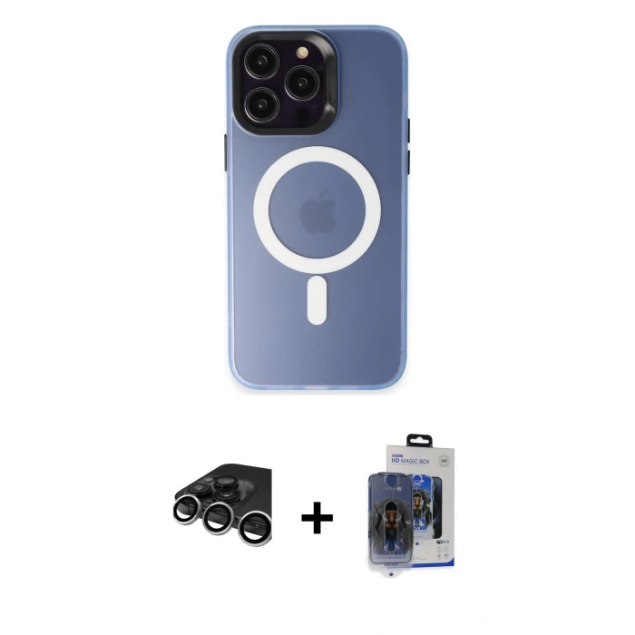 MARSİLYAN™- iPhone 15 Pro Max Kılıf Kozmos Çizgi Prime - Siyah Vanessa Magic Cam + Raze Metal Kamera Lens - GS