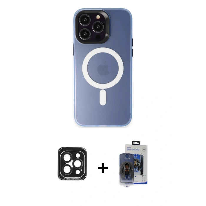 MARSİLYAN™- iPhone 15 Pro Max Kılıf Kozmos Çizgi Prime - Siyah Vanessa Magic Cam + PVD Metal Kamera Lens - SH