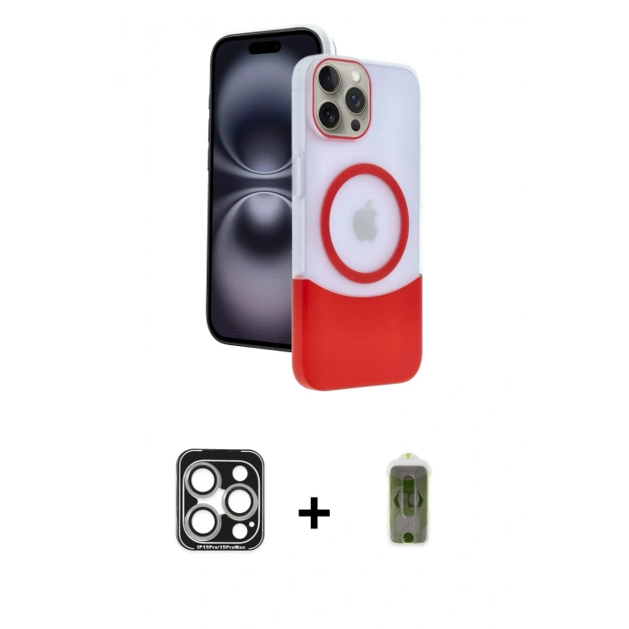 MARSİLYAN™- iPhone 15 Pro Max Kılıf Kozmos Form Özel Seri - Siyah Joko Magic 5D Hayalet Cam + Gümüş PVD Metal Kamera Lens