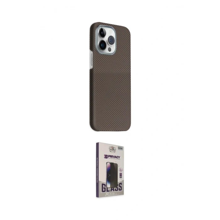 MARSİLYAN™- iPhone 15 Pro Max Kılıf Kozmos Klasik Prime - Siyah Bilvis Hayalet Cam Ekran Koruyucu