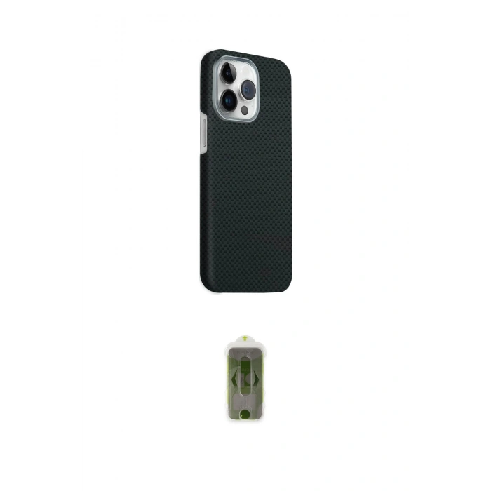 MARSİLYAN™- iPhone 15 Pro Max Kılıf Kozmos Klasik Prime - Siyah Joko Magic 5D Hayalet Cam