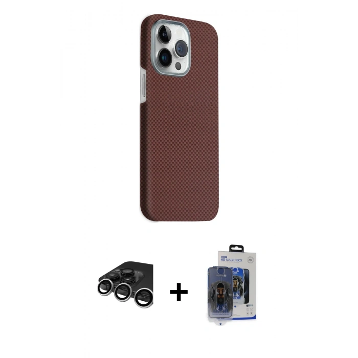 MARSİLYAN™- iPhone 15 Pro Max Kılıf Kozmos Klasik Prime - Siyah Vanessa Magic Cam + Raze Metal Kamera Lens - GS