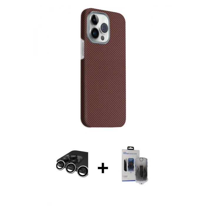 MARSİLYAN™- iPhone 15 Pro Max Kılıf Kozmos Klasik Prime - Siyah Vanessa Magic Hayalet Cam + Raze Metal Kamera Lens - GS