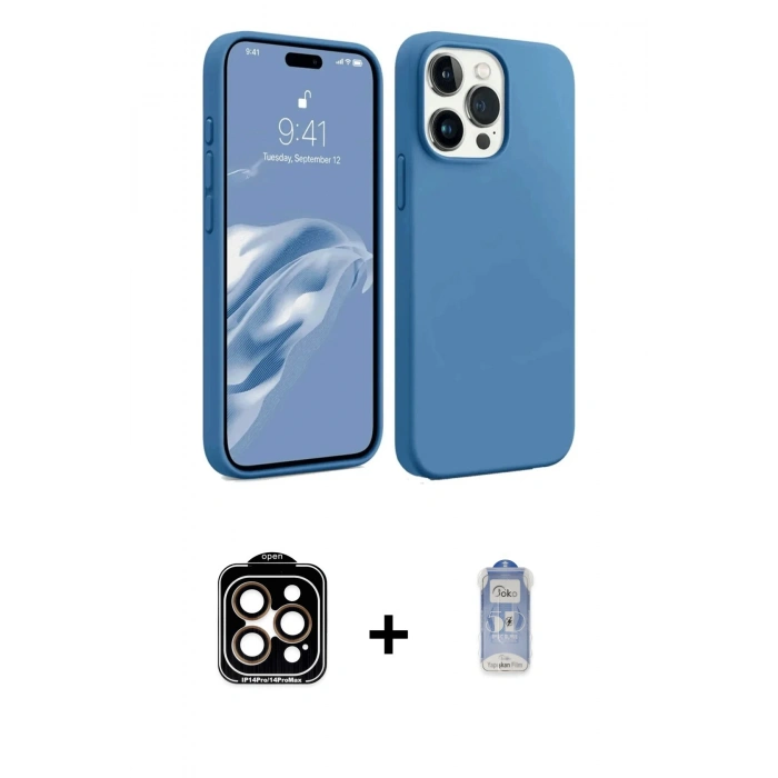 MARSİLYAN™- iPhone 15 Pro Max Kılıf Kozmos Yansıma Özel Seri - Siyah Joko Magic 5D Cam + PVD Metal Kamera Lens - TU