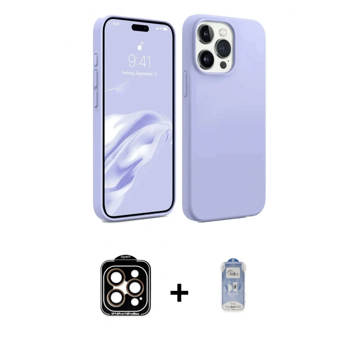MARSİLYAN™- iPhone 15 Pro Max Kılıf Kozmos Yansıma Özel Seri - Siyah Joko Magic 5D Cam + PVD Metal Kamera Lens - TU