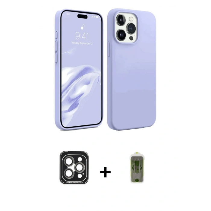 MARSİLYAN™- iPhone 15 Pro Max Kılıf Kozmos Yansıma Özel Seri - Siyah Joko Magic 5D Hayalet Cam + PVD Metal Kamera Lens - GI