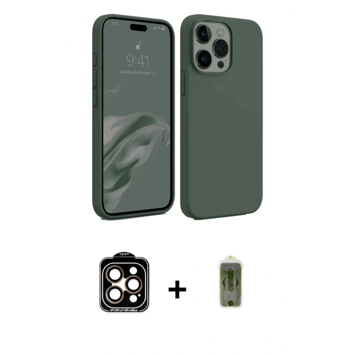 MARSİLYAN™- iPhone 15 Pro Max Kılıf Kozmos Yansıma Özel Seri - Siyah Joko Magic 5D Hayalet Cam + PVD Metal Kamera Lens - TU