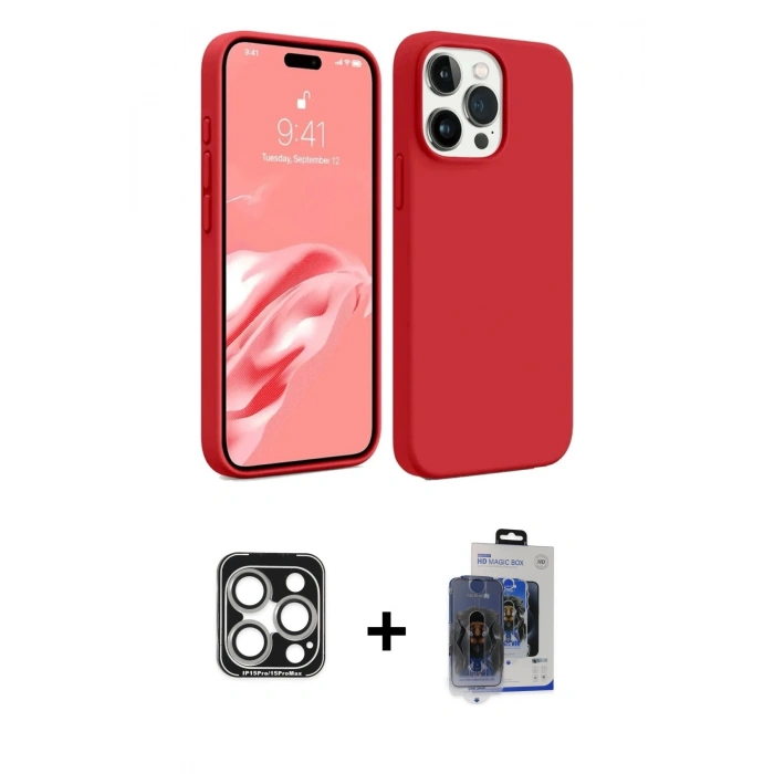 MARSİLYAN™- iPhone 15 Pro Max Kılıf Kozmos Yansıma Özel Seri - Siyah Vanessa Magic Cam + PVD Metal Kamera Lens - GS
