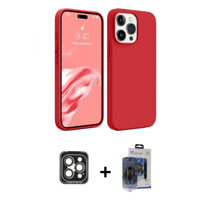 MARSİLYAN™- iPhone 15 Pro Max Kılıf Kozmos Yansıma Özel Seri - Siyah Vanessa Magic Cam + PVD Metal Kamera Lens - GI