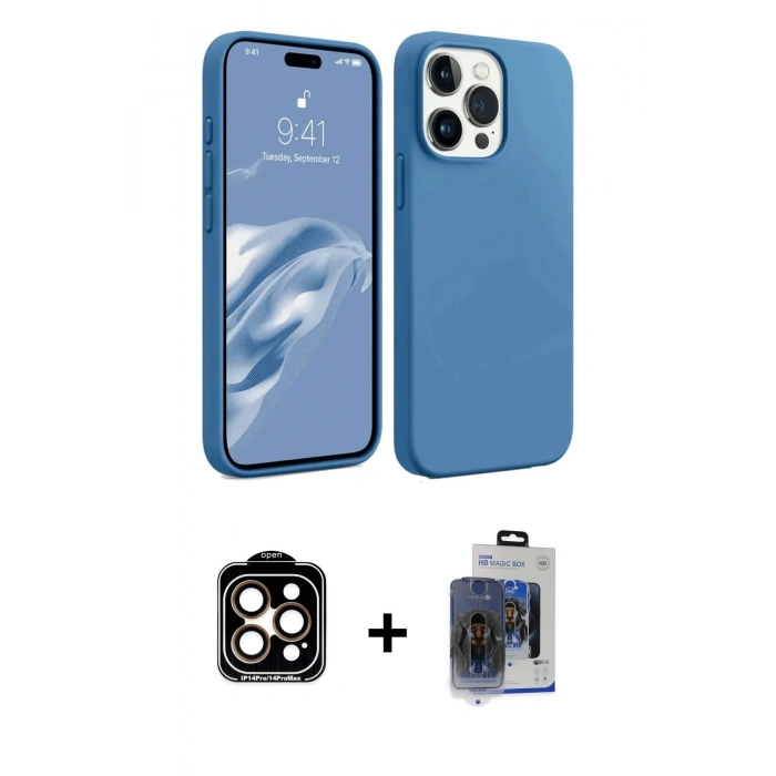 MARSİLYAN™- iPhone 15 Pro Max Kılıf Kozmos Yansıma Özel Seri - Siyah Vanessa Magic Cam + PVD Metal Kamera Lens - TU