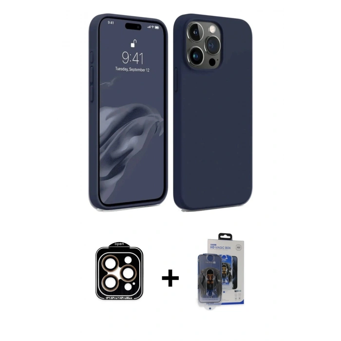 MARSİLYAN™- iPhone 15 Pro Max Kılıf Kozmos Yansıma Özel Seri - Siyah Vanessa Magic Cam + PVD Metal Kamera Lens - TU