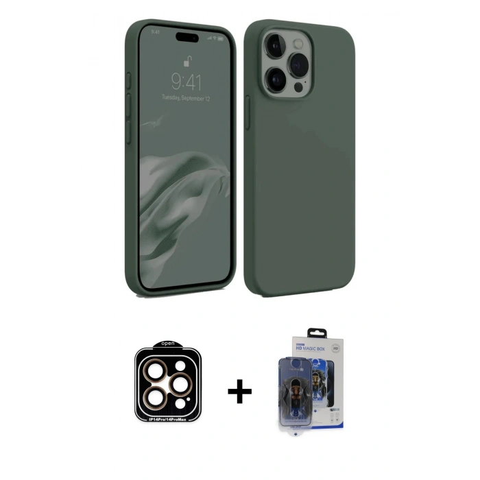 MARSİLYAN™- iPhone 15 Pro Max Kılıf Kozmos Yansıma Özel Seri - Siyah Vanessa Magic Cam + PVD Metal Kamera Lens - TU