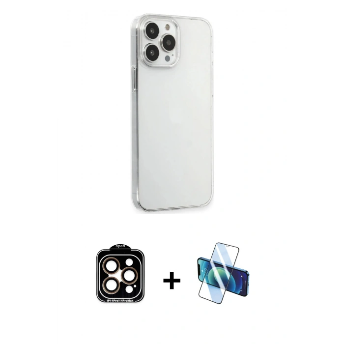 MARSİLYAN™- iPhone 15 Pro Max Kılıf Kutup Doku Koleksiyonu - Siyah 3D Antistatik Seramik Nano Ekran Koruyucu + PVD Metal Kamera Lens - TU