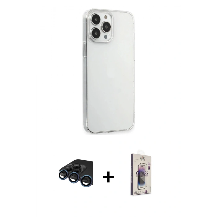 MARSİLYAN™- iPhone 15 Pro Max Kılıf Kutup Doku Koleksiyonu - Siyah Bilvis 3D Cam Ekran Koruyucu + Raze Metal Kamera Lens - LT