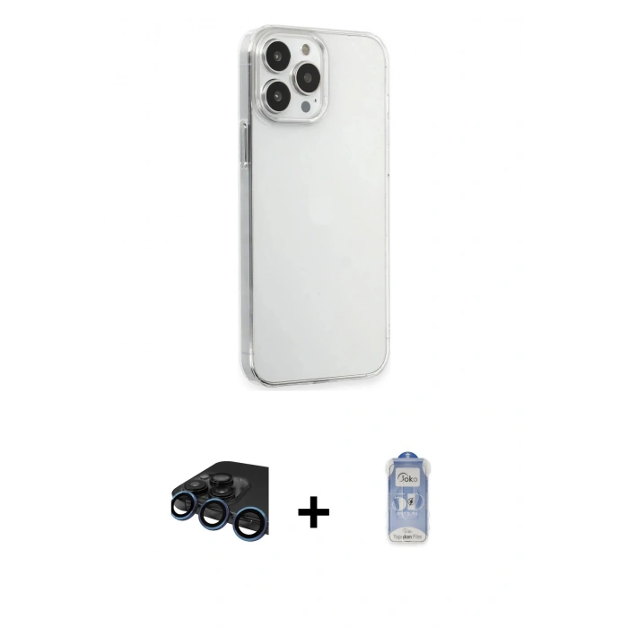 MARSİLYAN™- iPhone 15 Pro Max Kılıf Kutup Doku Koleksiyonu - Siyah Joko Magic 5D Cam + Raze Metal Kamera Lens - LT