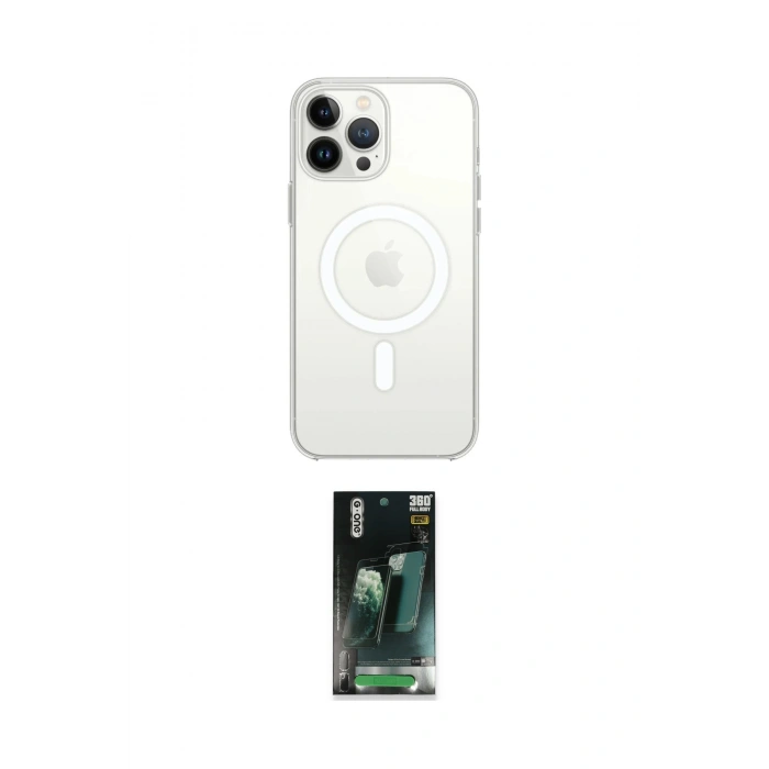 MARSİLYAN™- iPhone 15 Pro Max Kılıf Kutup Klasik Serisi - Şeffaf 360 Full Body Arka Koruyucu