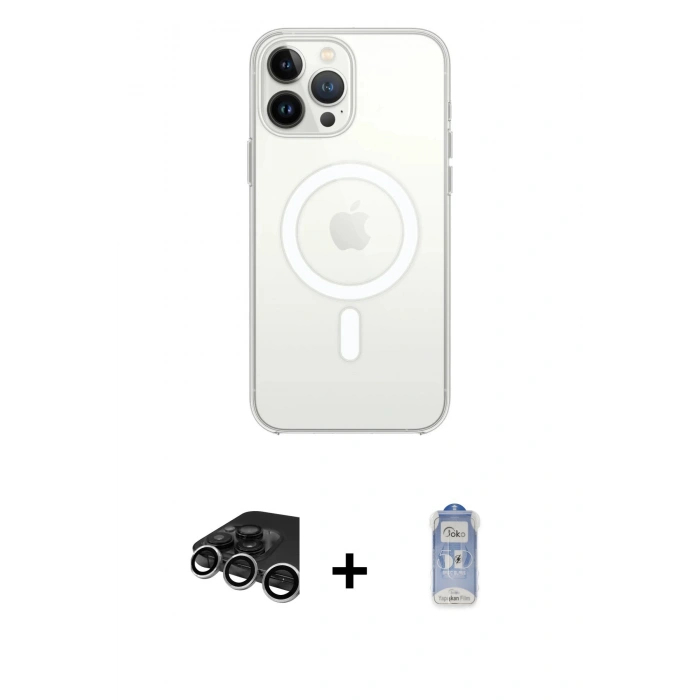 MARSİLYAN™- iPhone 15 Pro Max Kılıf Kutup Klasik Serisi - Siyah Joko Magic 5D Cam + Raze Metal Kamera Lens - GS