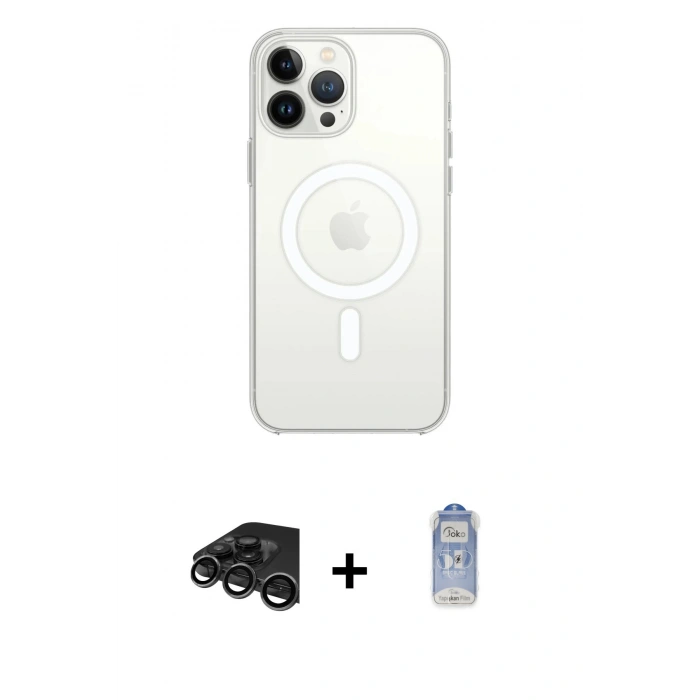 MARSİLYAN™- iPhone 15 Pro Max Kılıf Kutup Klasik Serisi - Siyah Joko Magic 5D Cam + Raze Metal Kamera Lens - TMGI