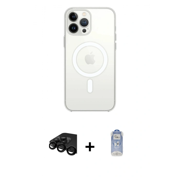 MARSİLYAN™- iPhone 15 Pro Max Kılıf Kutup Klasik Serisi - Siyah Joko Magic 5D Cam + Raze Metal Kamera Lens - SH