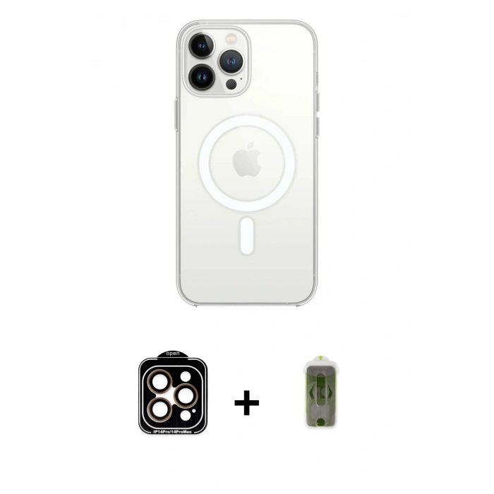 MARSİLYAN™- iPhone 15 Pro Max Kılıf Kutup Klasik Serisi - Siyah Joko Magic 5D Hayalet Cam + PVD Metal Kamera Lens - TU