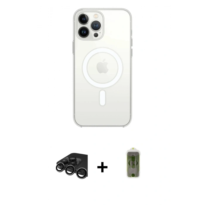 MARSİLYAN™- iPhone 15 Pro Max Kılıf Kutup Klasik Serisi - Siyah Joko Magic 5D Hayalet Cam + Raze Metal Kamera Lens - TMGI
