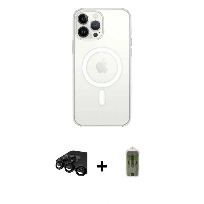 MARSİLYAN™- iPhone 15 Pro Max Kılıf Kutup Klasik Serisi - Siyah Joko Magic 5D Hayalet Cam + Raze Metal Kamera Lens - SH