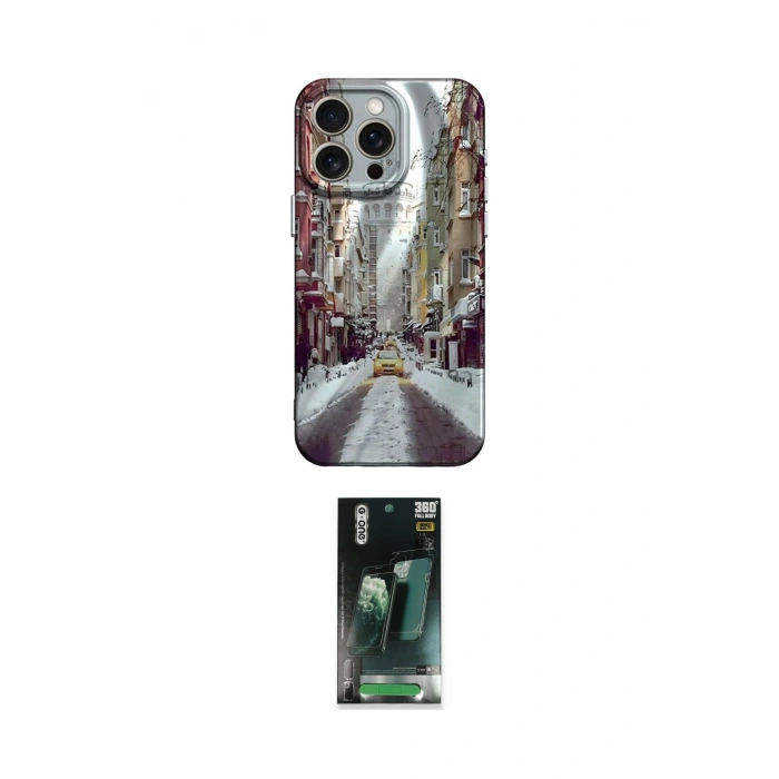 MARSİLYAN™- iPhone 15 Pro Max Kılıf Nova Doku Prime - Siyah 360 Mat Full Body Arka Koruyucu