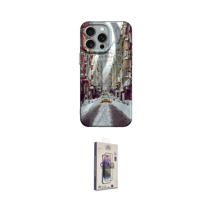 MARSİLYAN™- iPhone 15 Pro Max Kılıf Nova Doku Prime - Siyah Bilvis 3D Cam Ekran Koruyucu